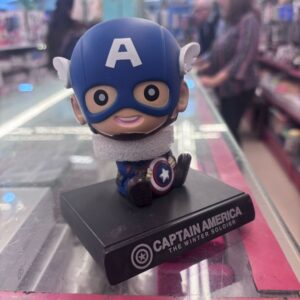 Captain America Character Action Figure Limited Edition Bobblehead with Mobile Holder for Car Dashboard, Office Desk & Study Table
