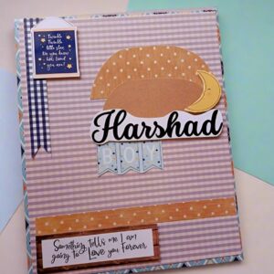 Baby Boy Scrapbook in Brown and Blue | Baby Album Personalised with Photos