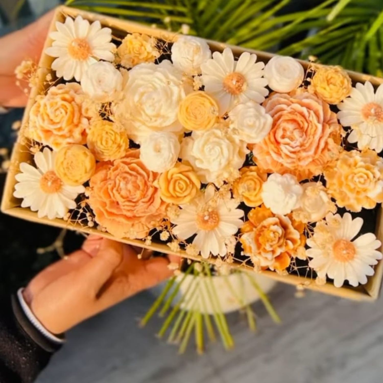 Golden Bloom Candle Gift Box