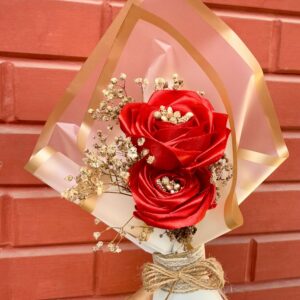 Crimson Elegance Bouquet - Handmade bouquet