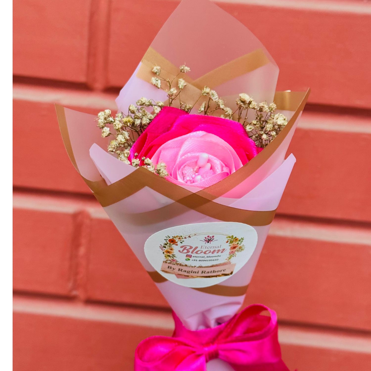 Pink Petal Elegance - Handmade bouquet