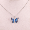 Trendy anti tarnish crystal blue butterfly pendant necklace4