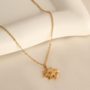 Anti tarnish 18k gold plated sun pendant necklace