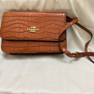 Leather finish sling bag