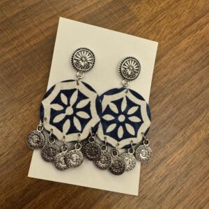Handcrafted fabric earrings Design B - 1 set