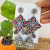 Handcrafted fabric earrings Design D - 1 set