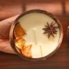 Coconut shell spice candle