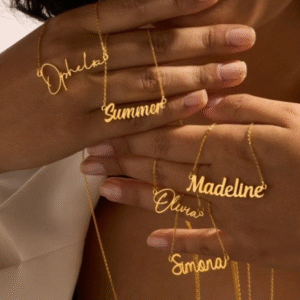 Gold Plated Customized Name Necklace Pendants