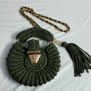 Handmade Circular Shell Bag - 7 x 8 inches