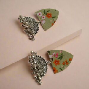 Rainvas Blue and red printed shells studs earrings