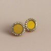 Rainvas Yellow kundan studs earrings