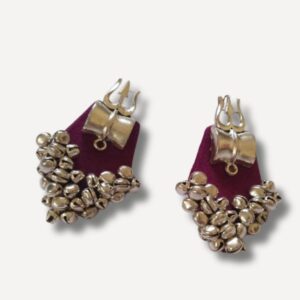 Rainvas Purple trishul earrings with ghungroos